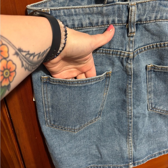 PACSUN Blue Denim Overall Mini Dress Women’s Size S - Picture 6 of 7